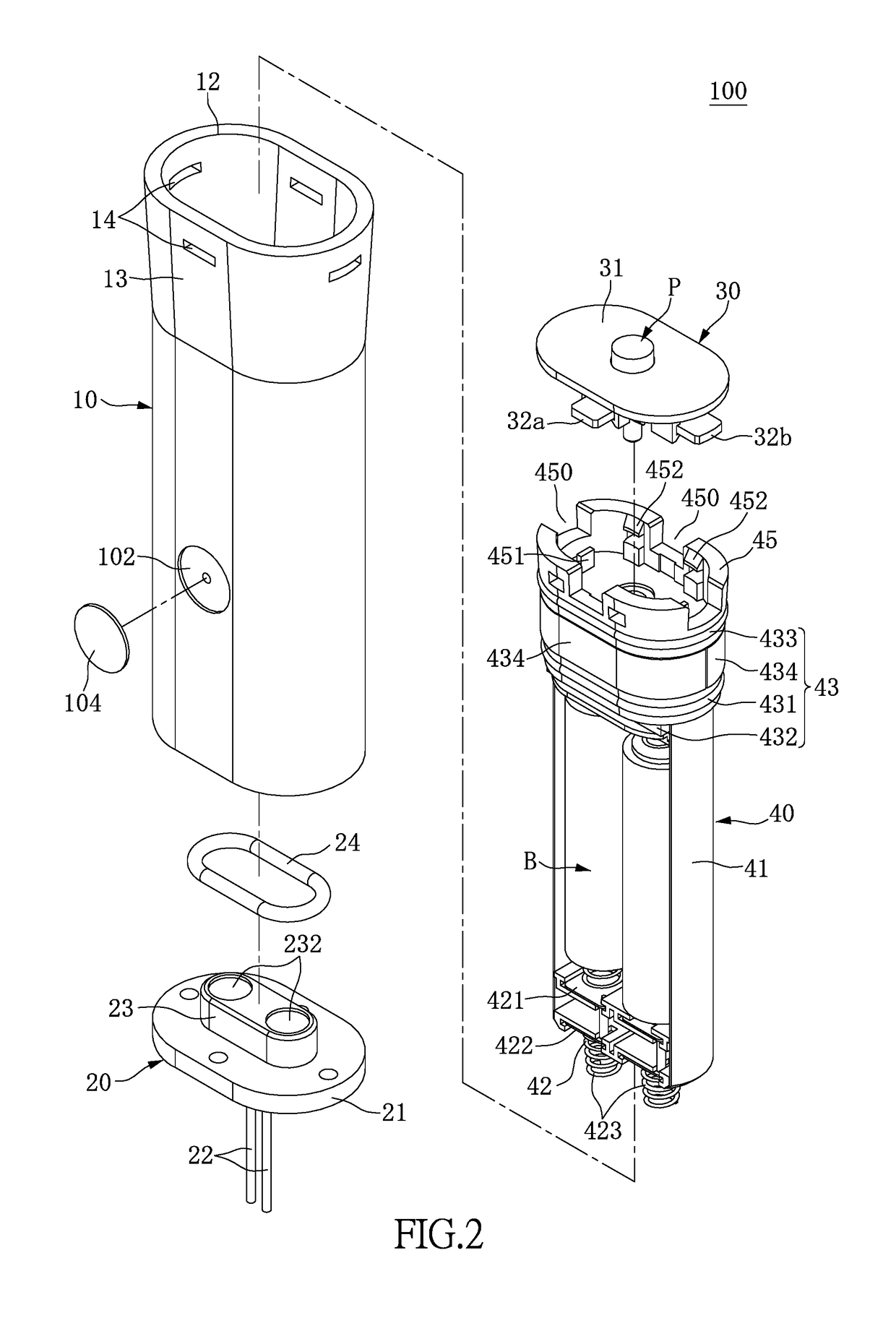 Waterproof accommodating structure for battery