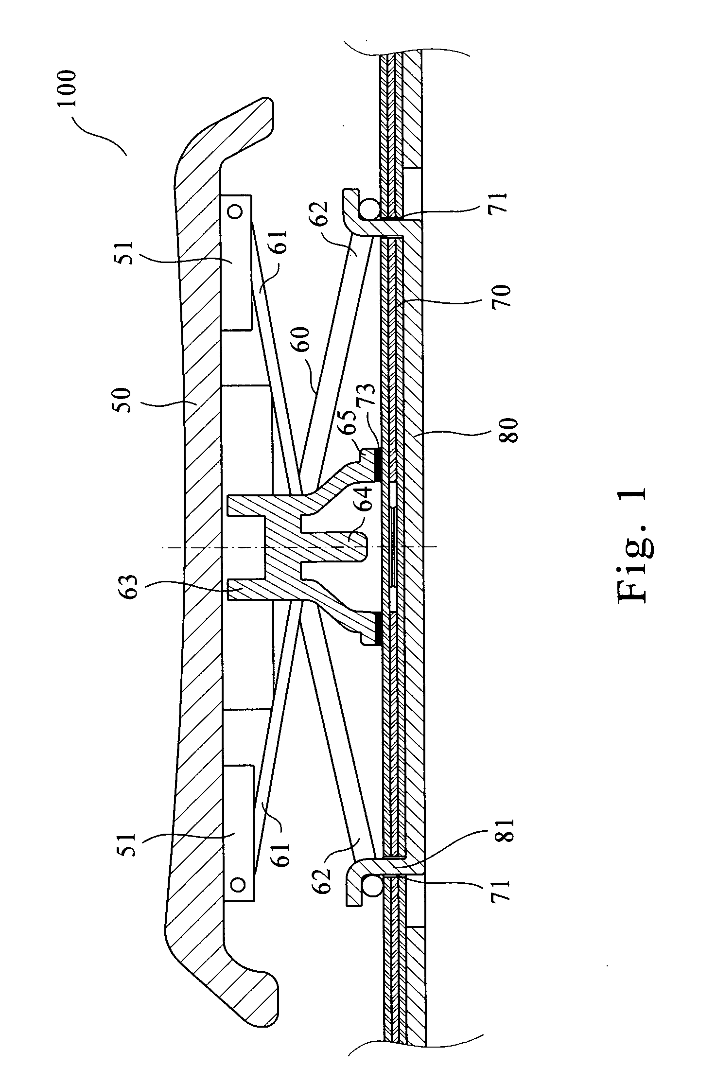 Key structure of computer keyboard