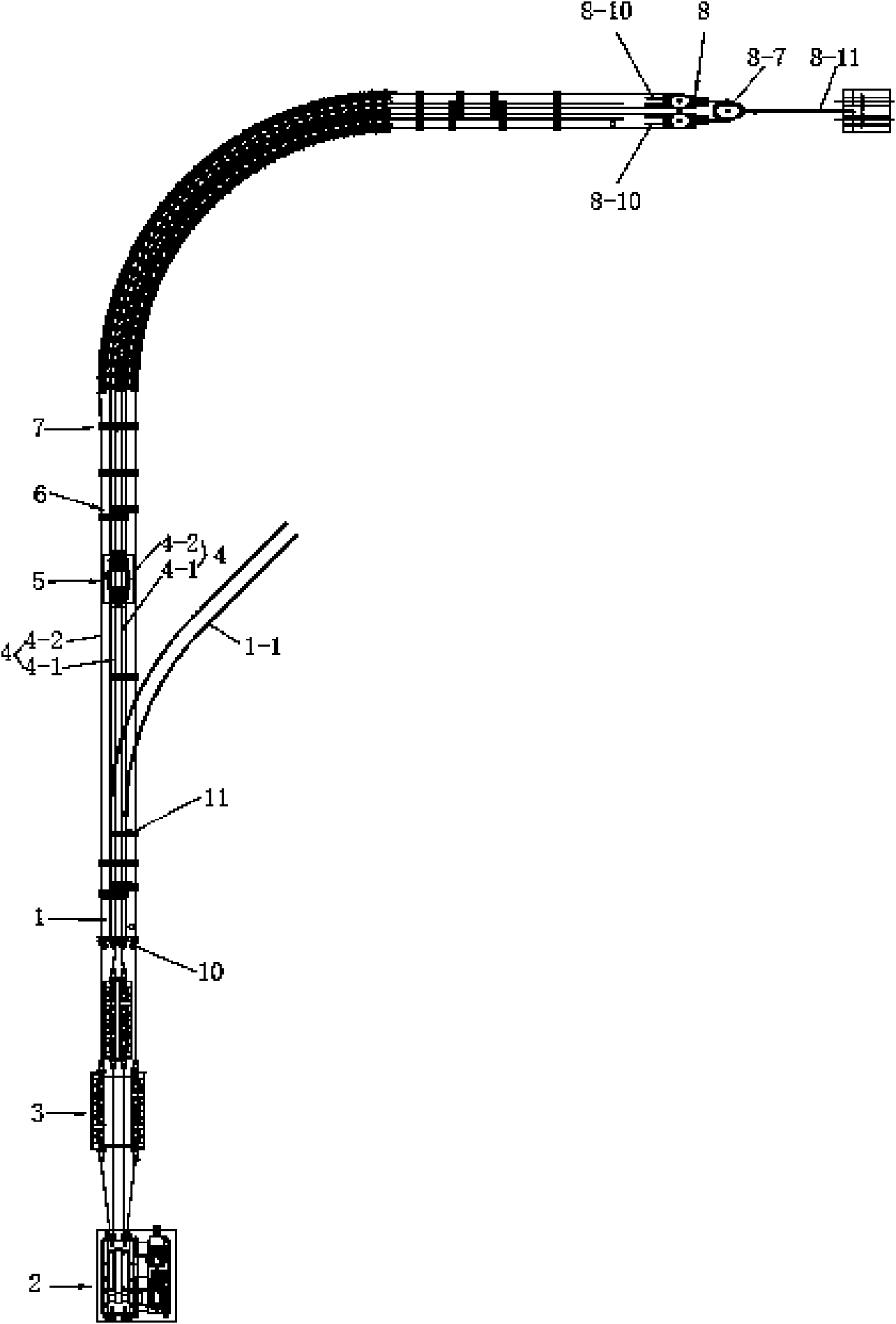 Double-rope drawing endless rope continuous traction system