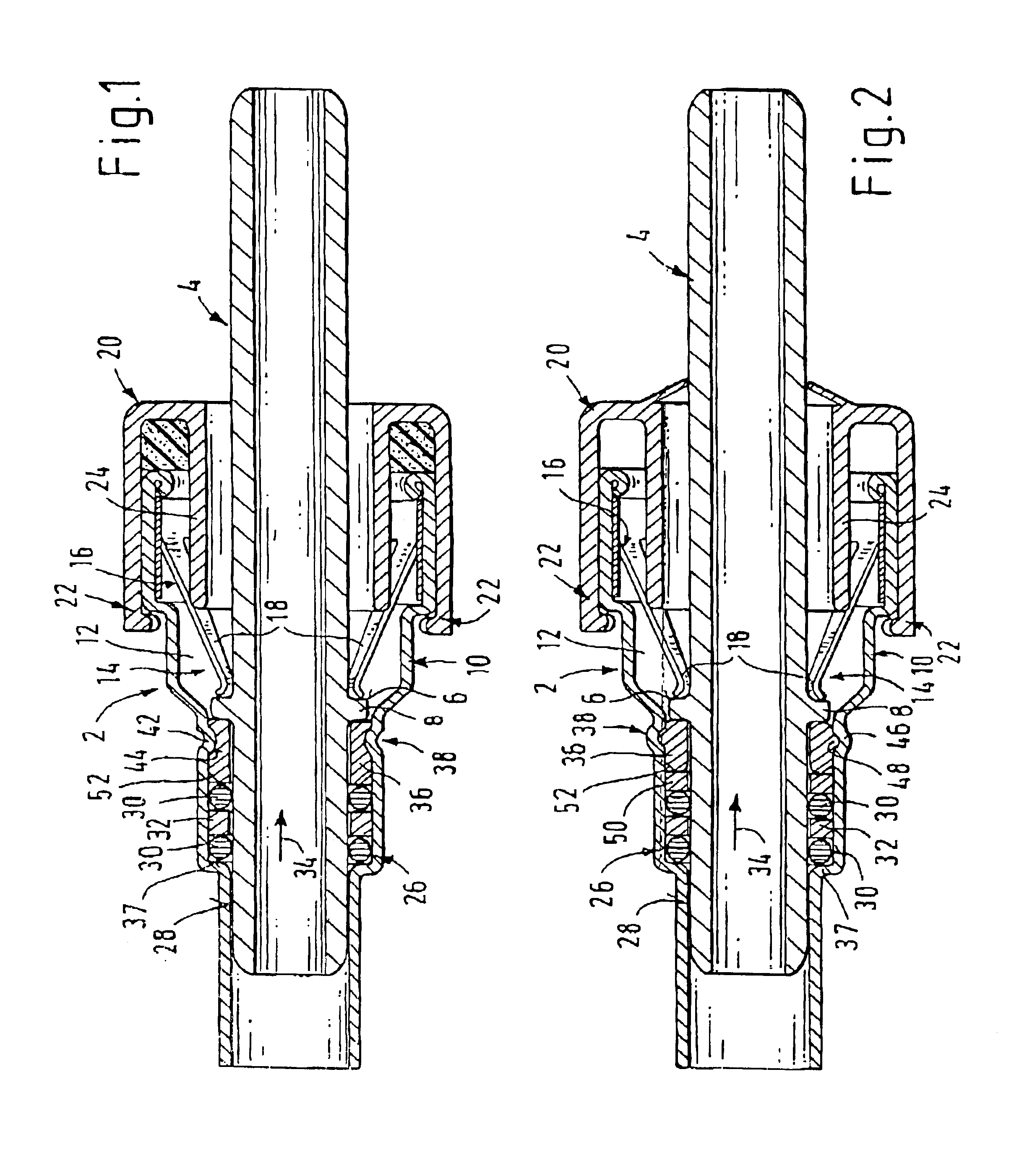 Receiving part of a fluid plug-in coupling