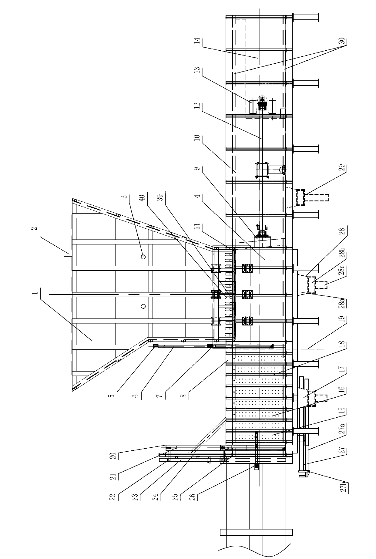 Horizontal quantitative prepressing type large-scale garbage compressor