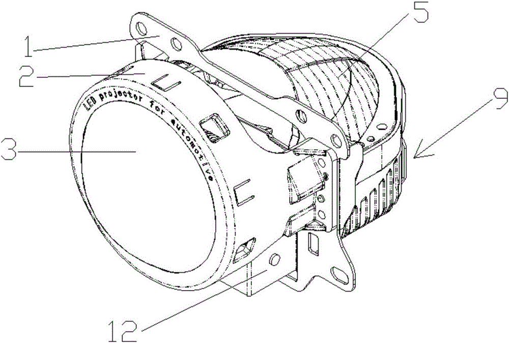 LED double-light lens for automobile headlights