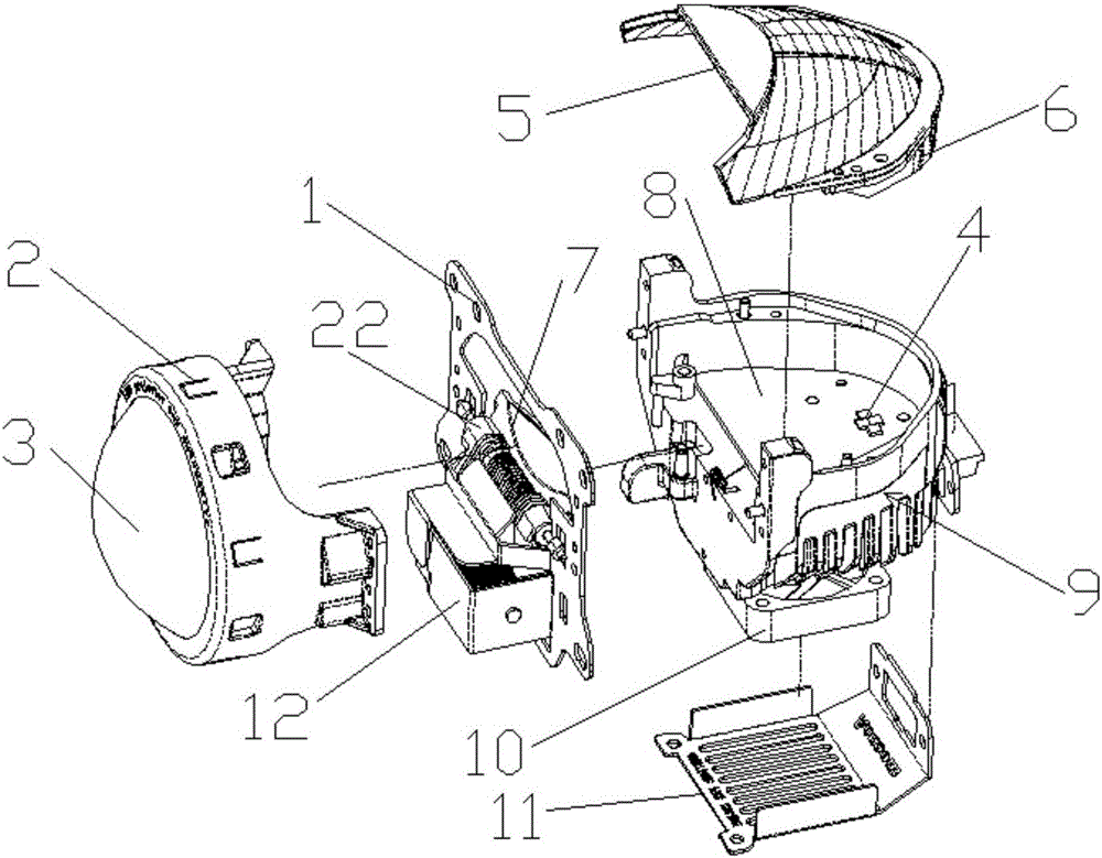 LED double-light lens for automobile headlights