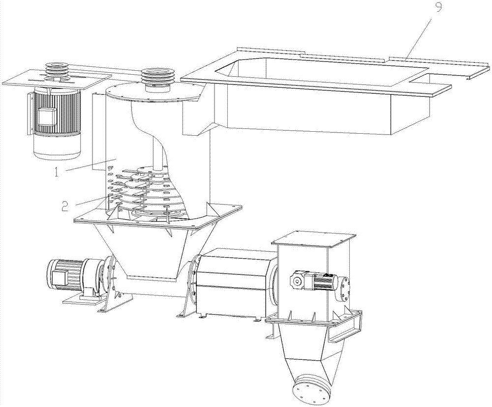 Vertical garbage crushing and spinning device