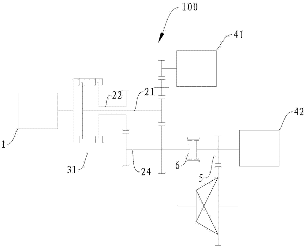 Vehicle power transmission system and vehicle comprising same