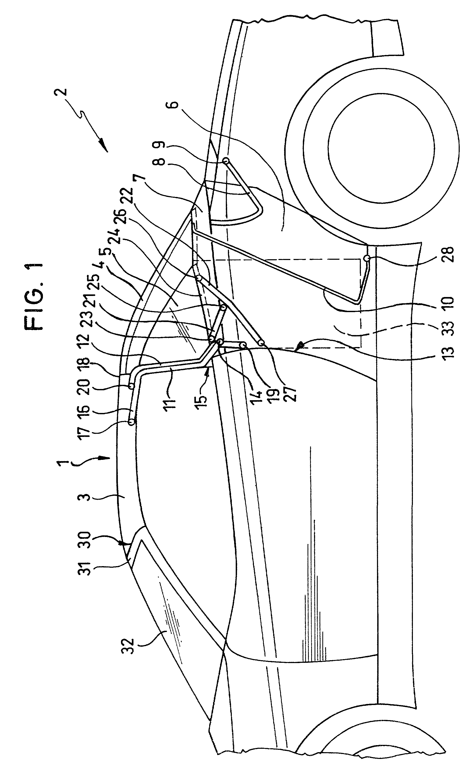 Convertible motor vehicle door