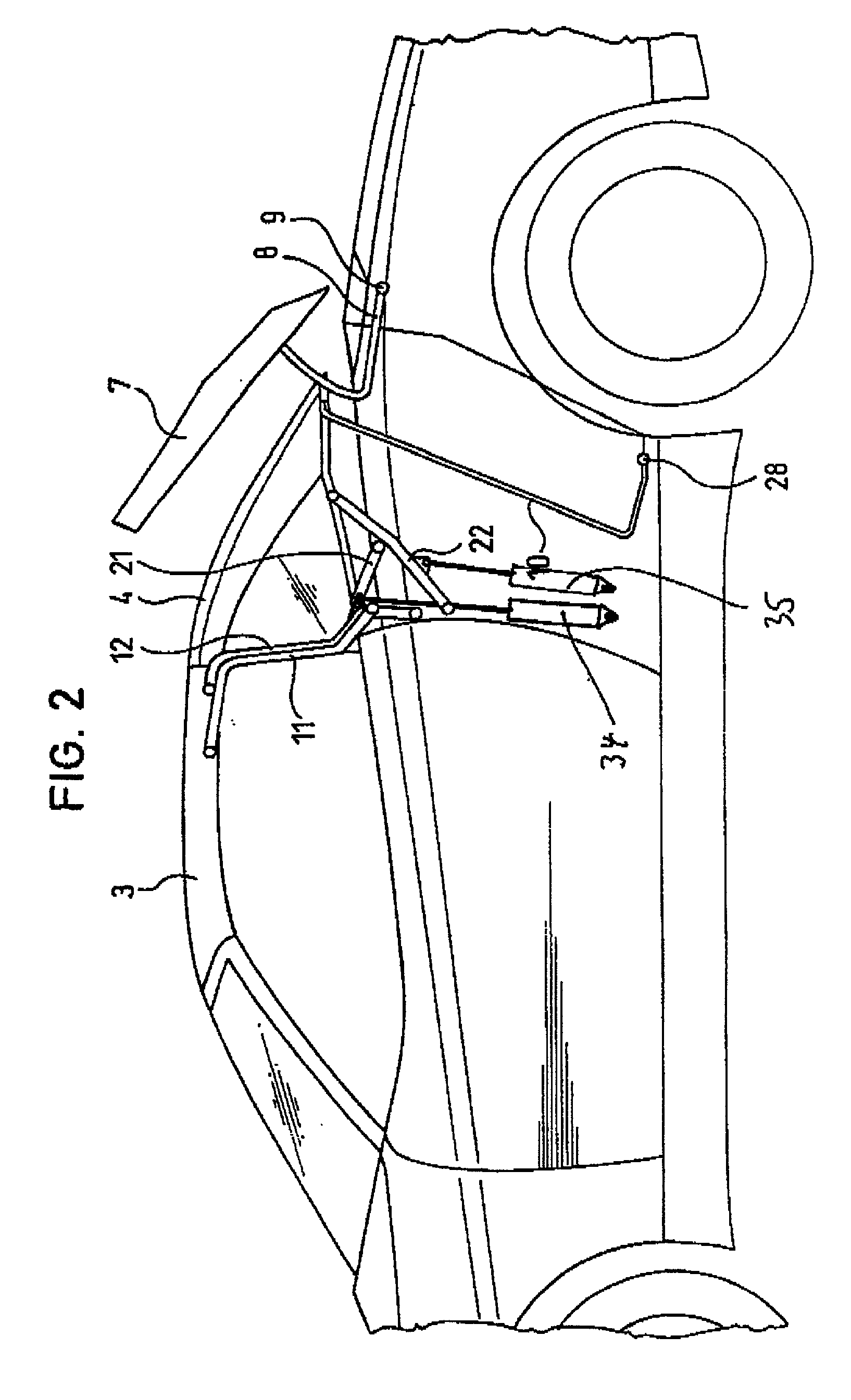 Convertible motor vehicle door