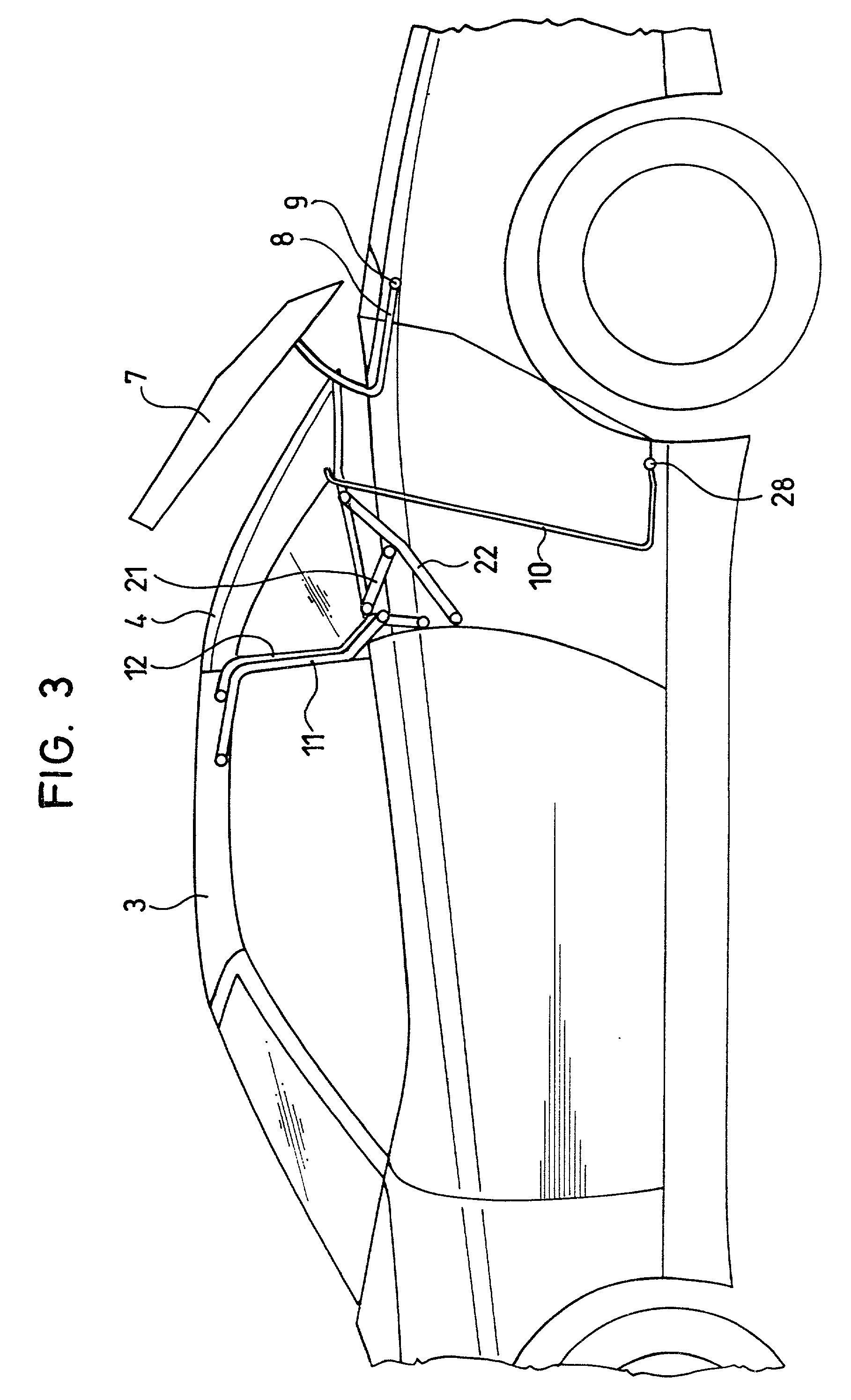 Convertible motor vehicle door