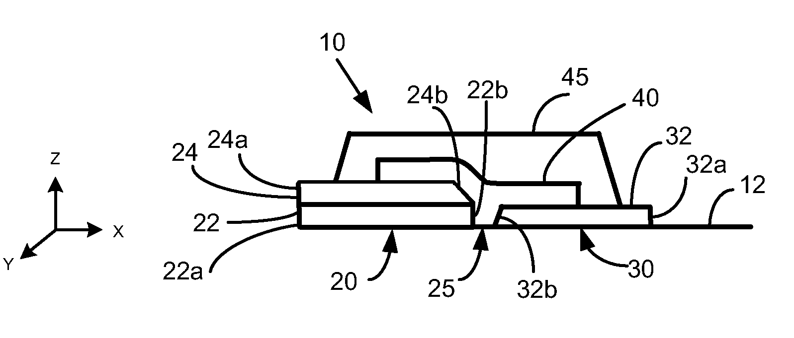 Short bridge phase change memory cells and method of making