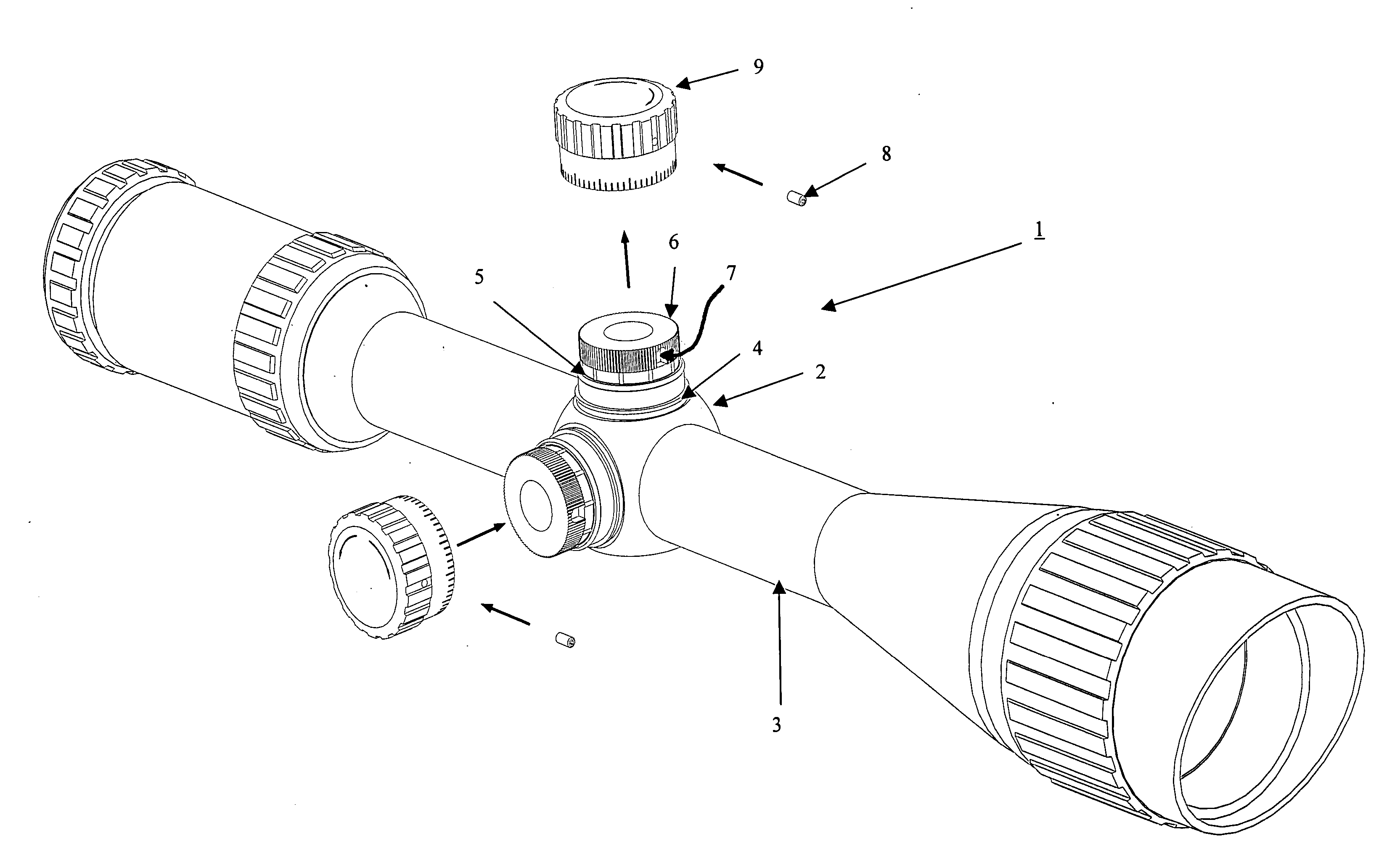 Adjustable locking windage and elevation knob