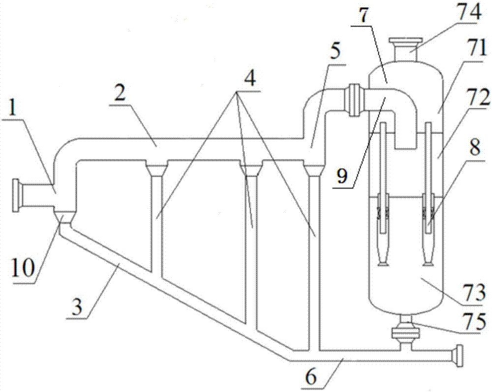 Underwater separation device with pre-separation pipeline and underwater separation method thereof