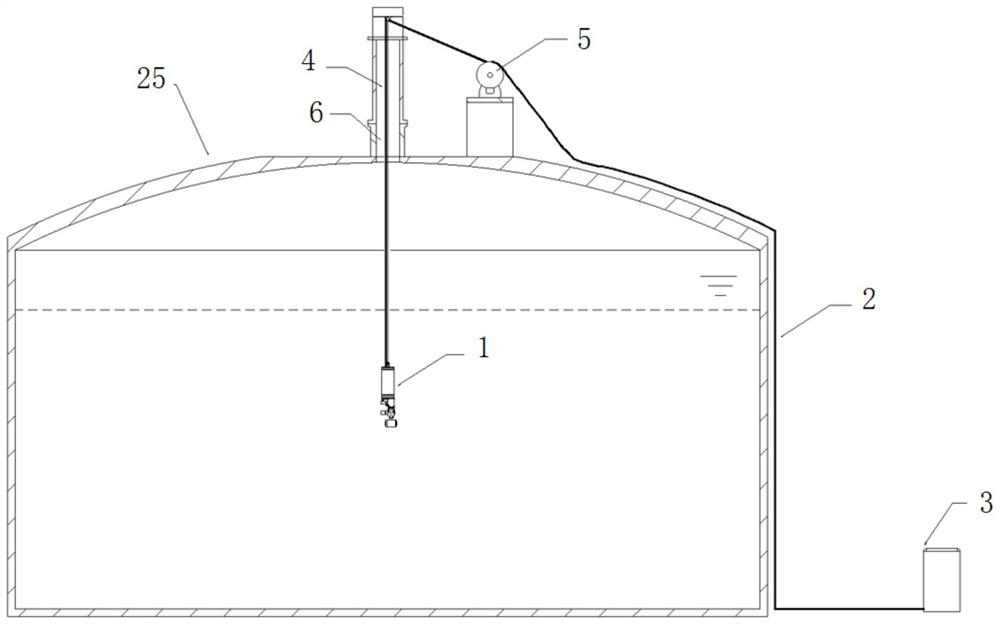 Online visual detection system in LNG (Liquefied Natural Gas) tank and implementation method