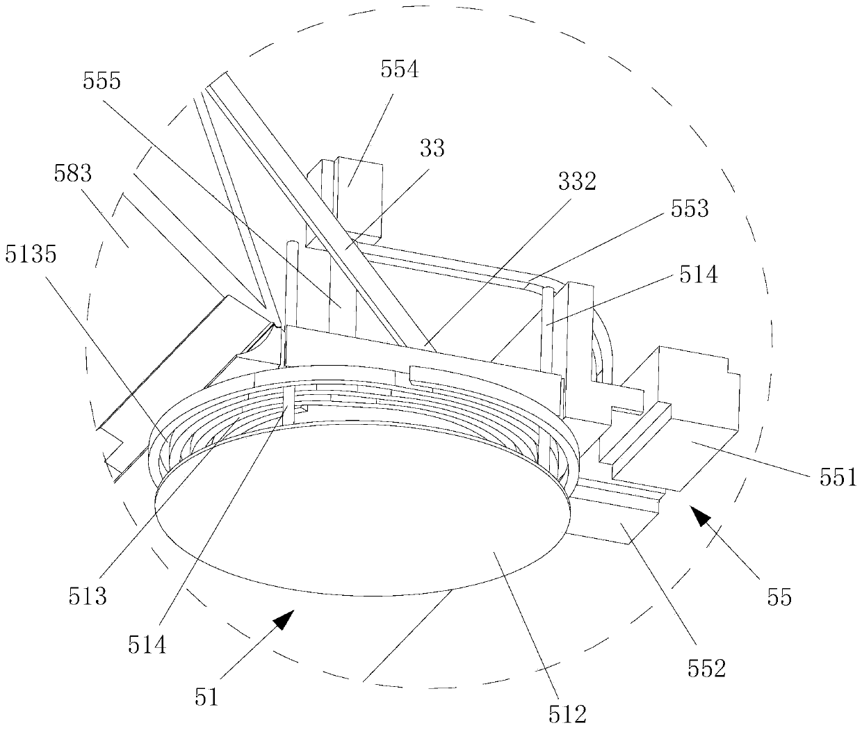 Cement pipe annular end plate separating and positioning system