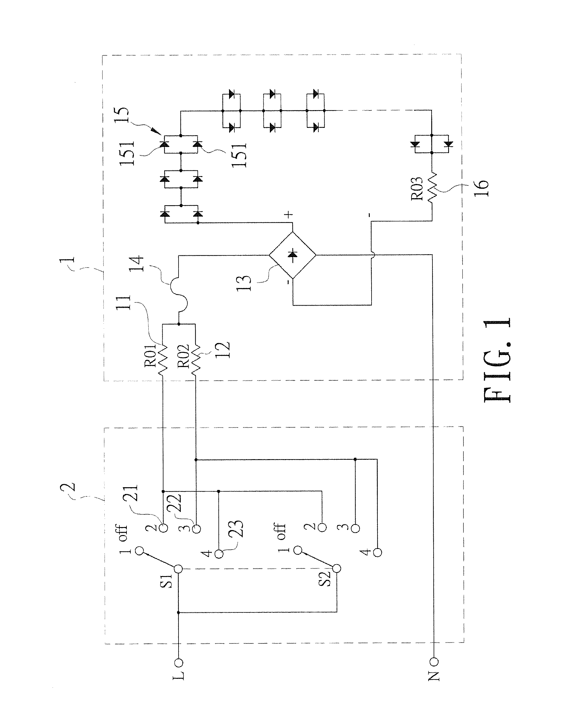 Adjustable three-stage light emitting diode bulb