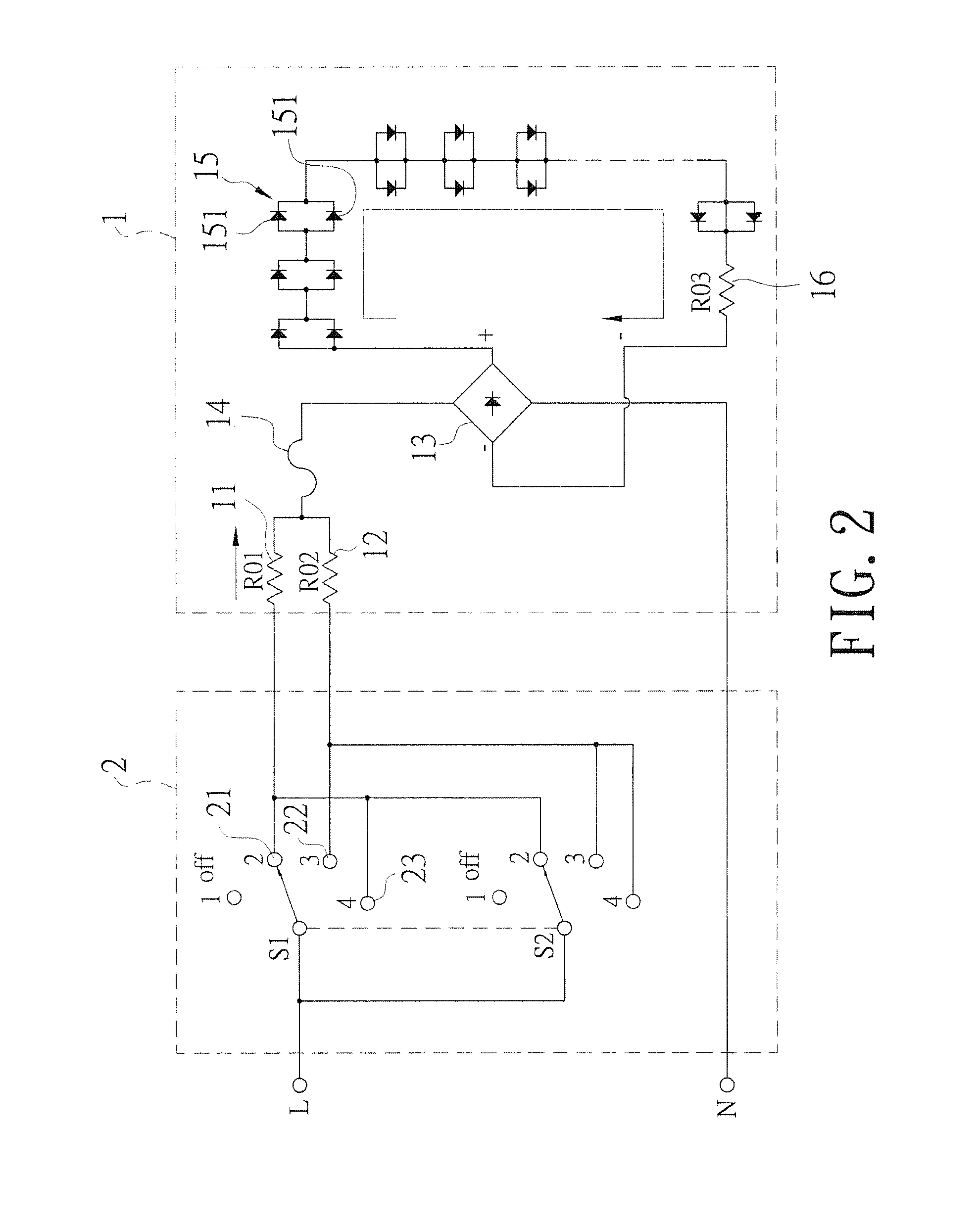 Adjustable three-stage light emitting diode bulb