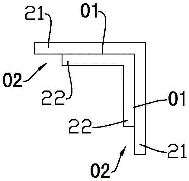 Stepping teeth type self-staggered internal corner template