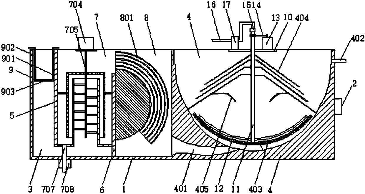 Small-sized sewage treatment ship type precipitation pool device