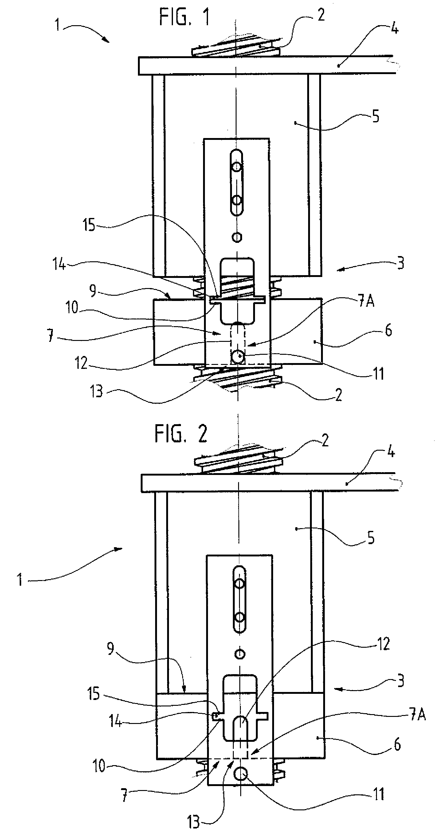 Hoisting device with a catch nut