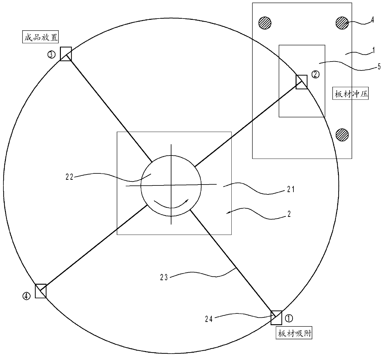 Double-station continuous stamping method for sheet metal part