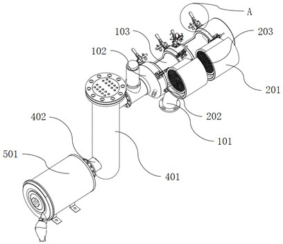 Filtering device for greenhouse gas emission