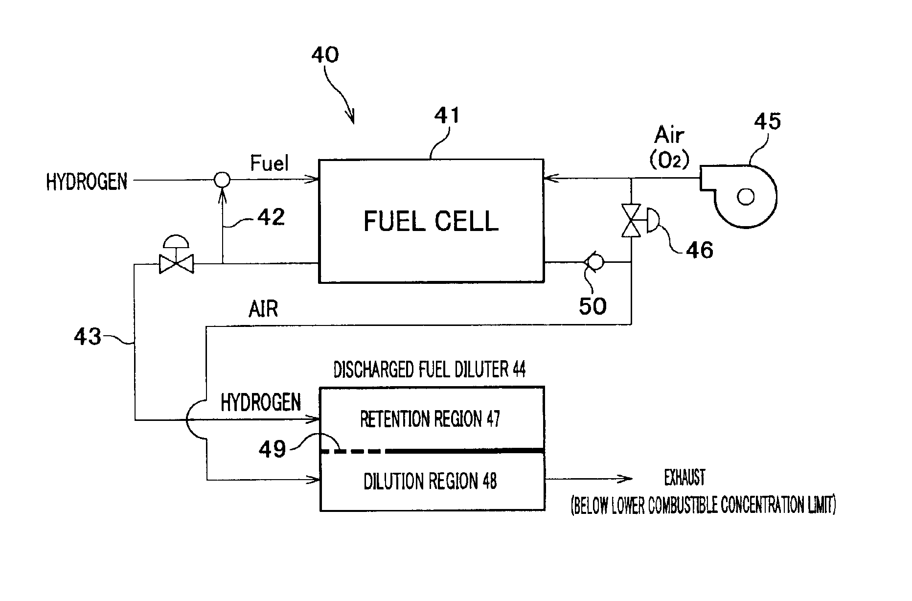 Discharged fuel diluter and discharged fuel dilution-type fuel cell system