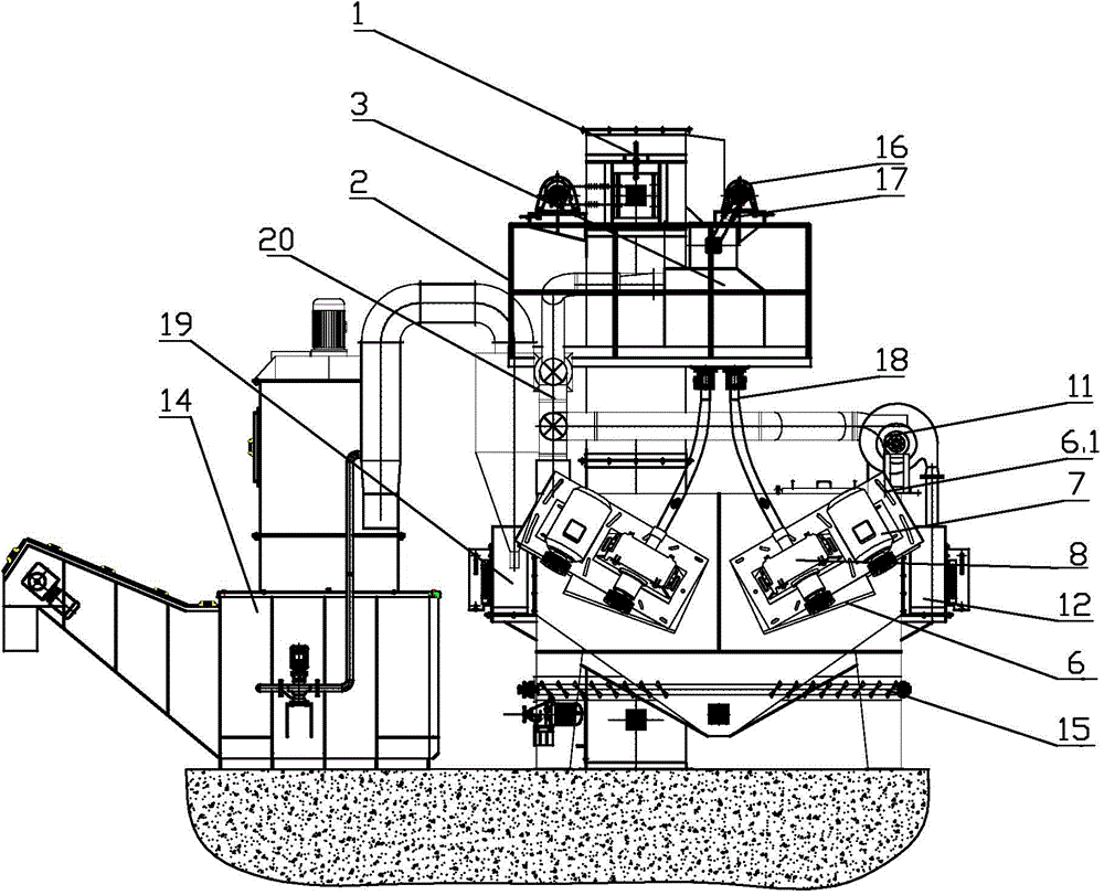 Strip steel through-type shot blasting cleaning machine