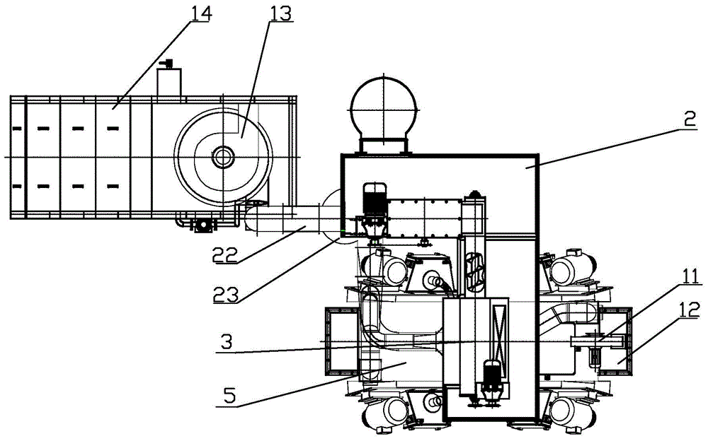 Strip steel through-type shot blasting cleaning machine