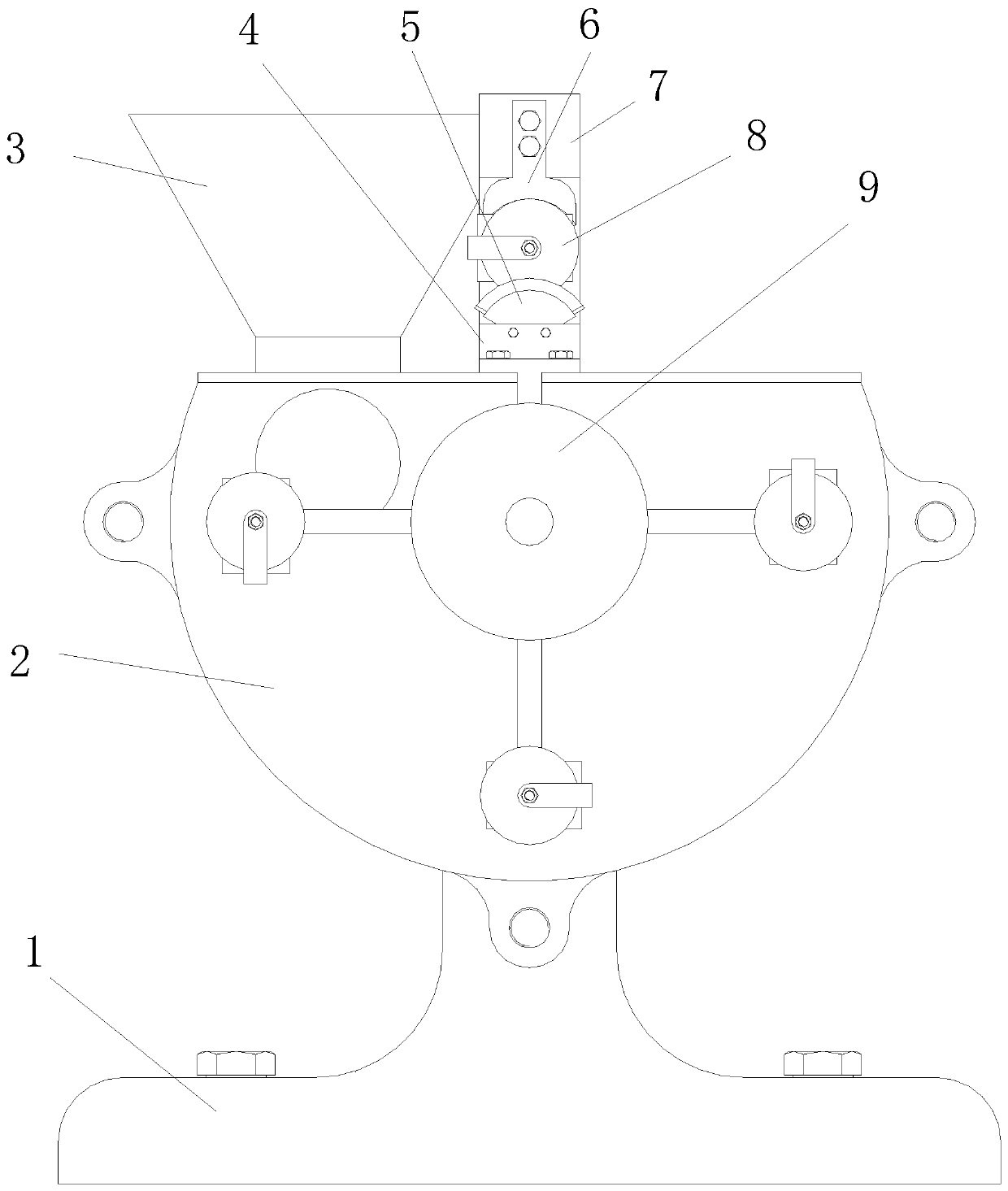 A twisting peanut shelling device for seed