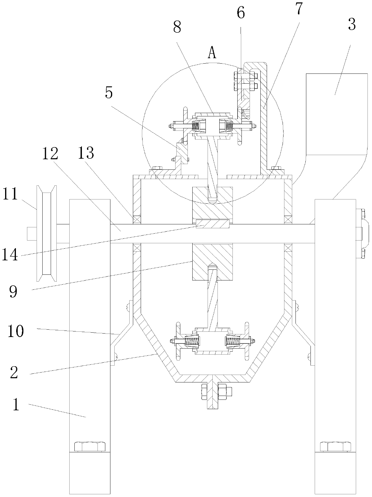 A twisting peanut shelling device for seed