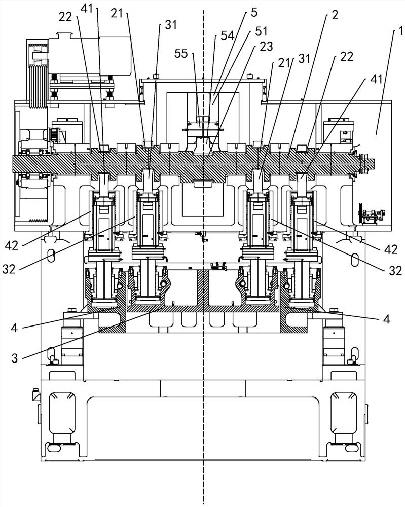 Dynamic balance structure of double-acting high-speed press