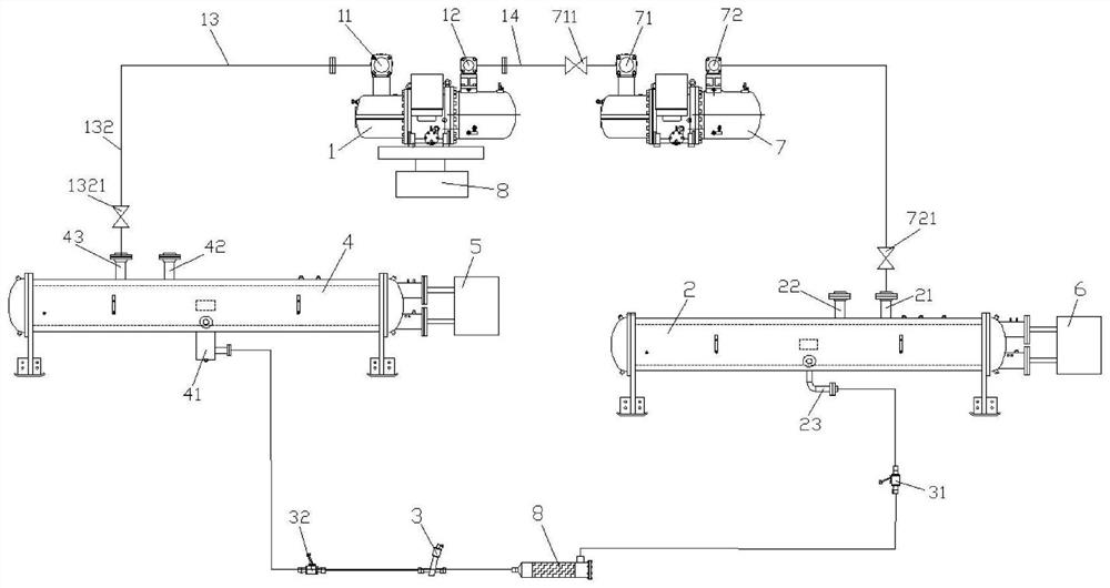 Heat source tower heat pump unit and simple switching method for refrigerating and heating dual functions of heat source tower heat pump unit