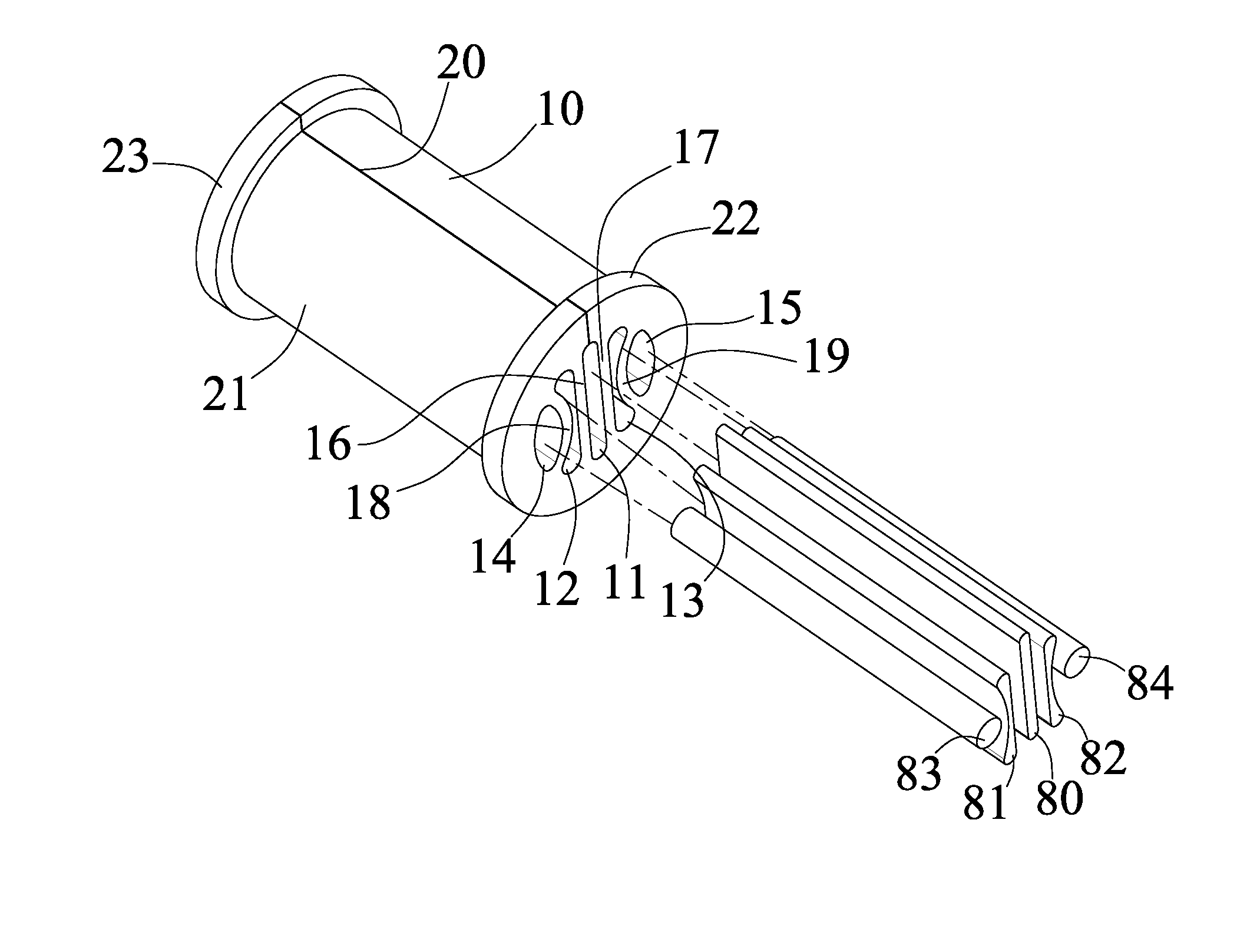 Organizing device for cable and wire