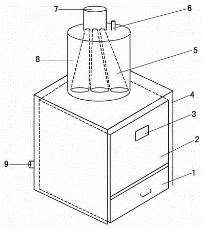 Push-pull heating stove for hearth