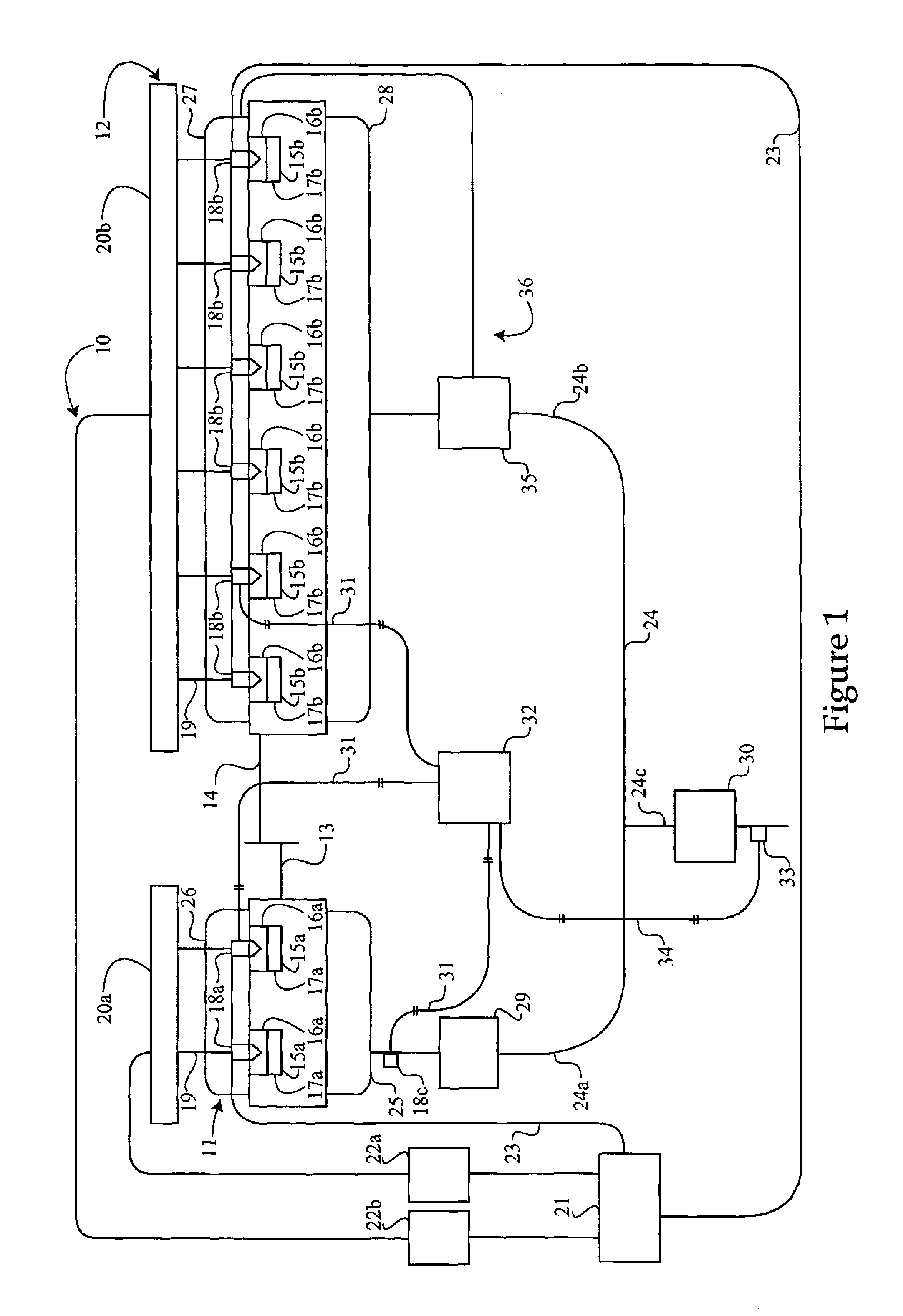 Engine system including multipe engines and method of operating same