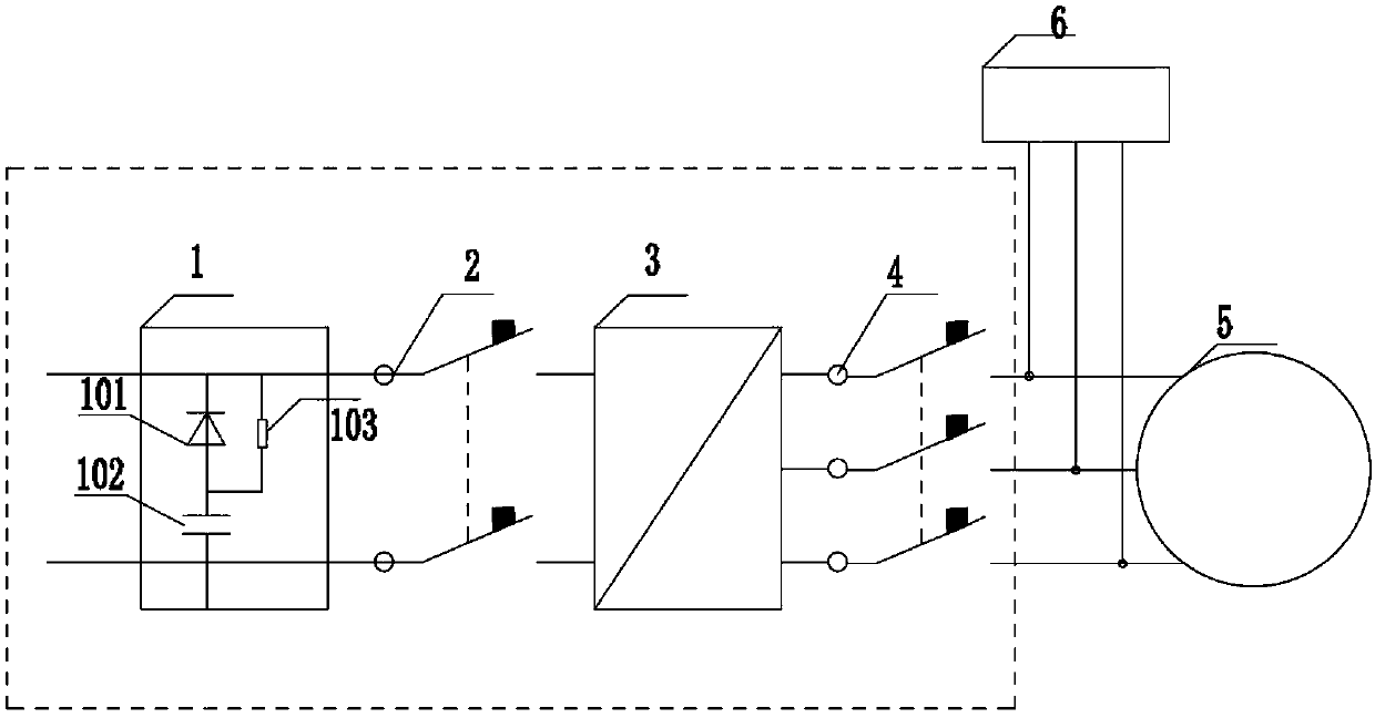 Traction motor power supply system and electric locomotive power supply device