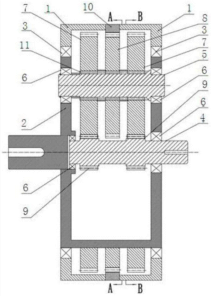 Composite high-order cycloidal planetary transmission device