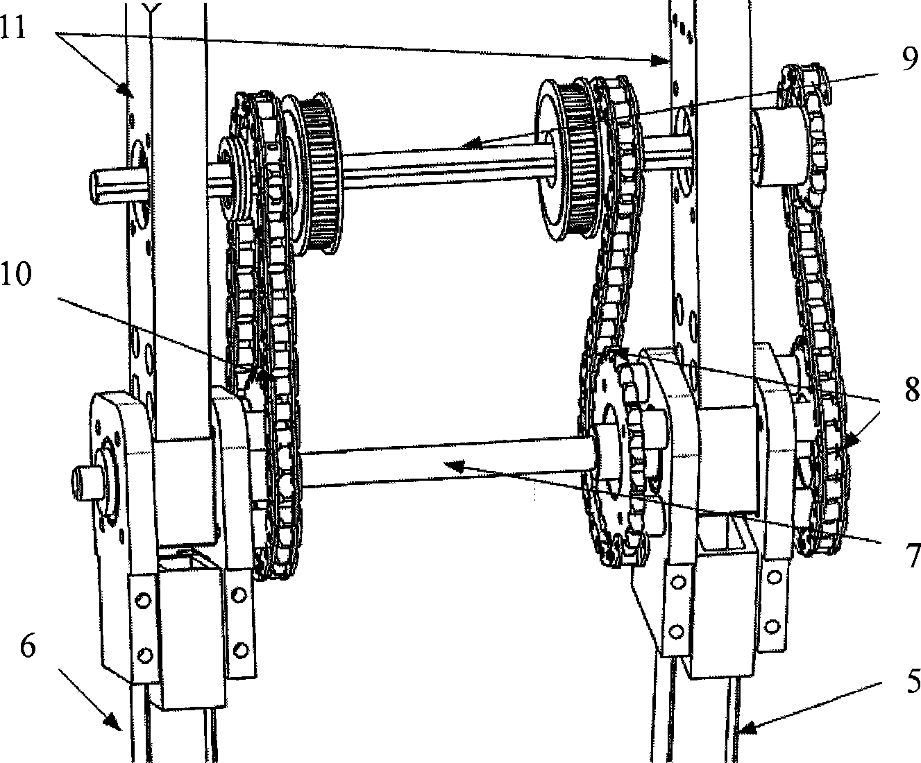 Under-actuated bipod walking robot hip-joint mechanism