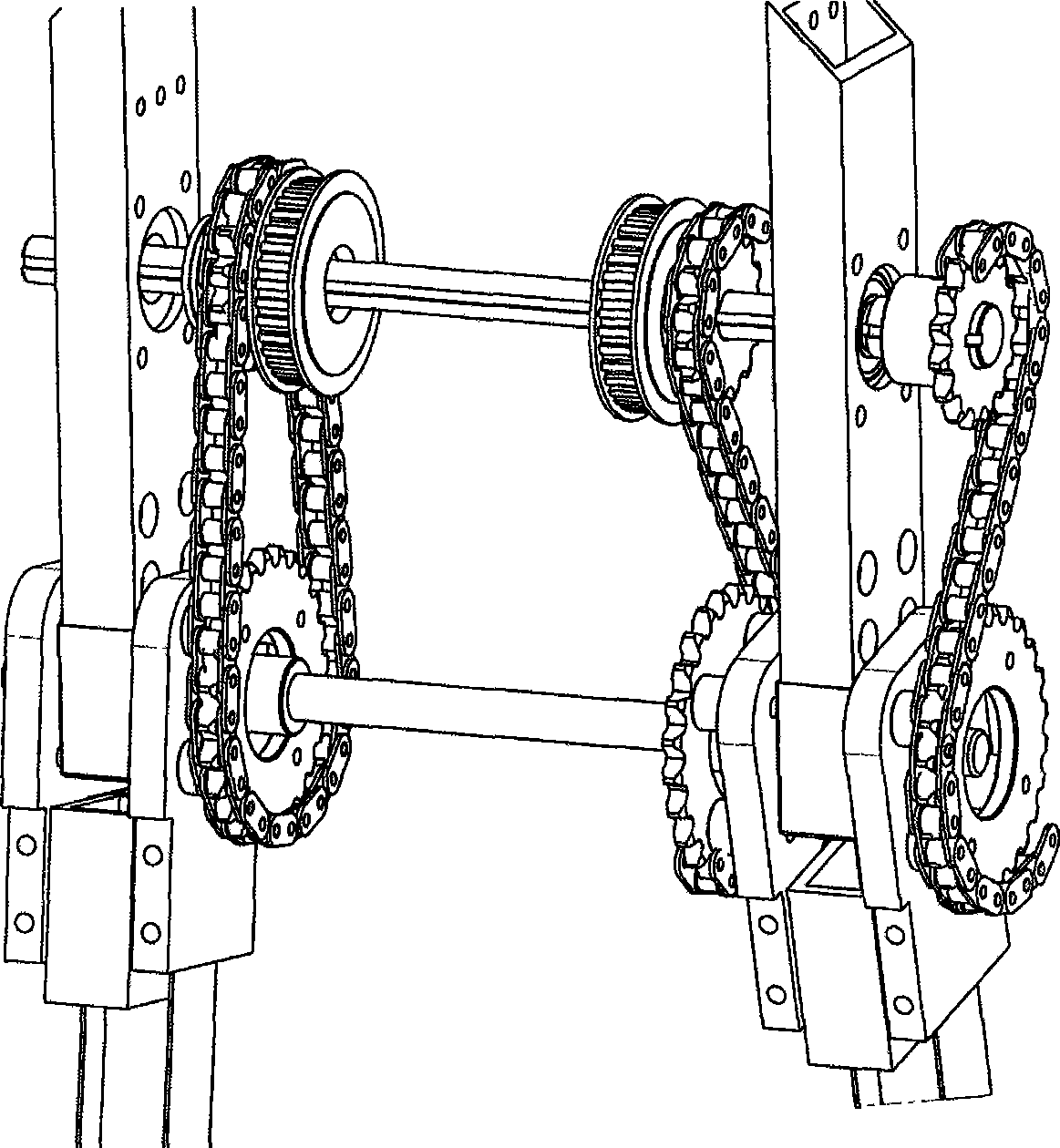 Under-actuated bipod walking robot hip-joint mechanism