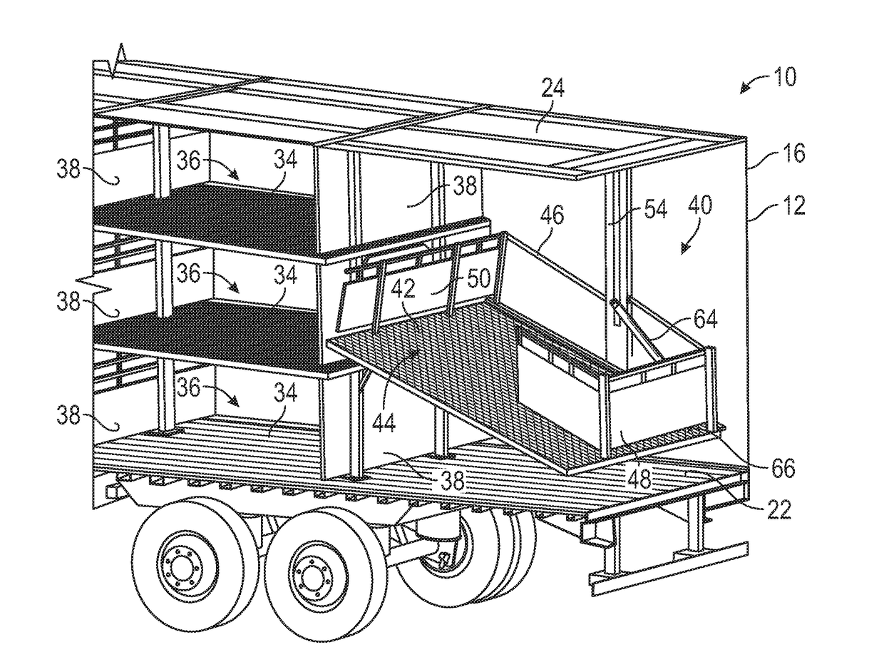 Livestock trailer with enclosed elevator platform