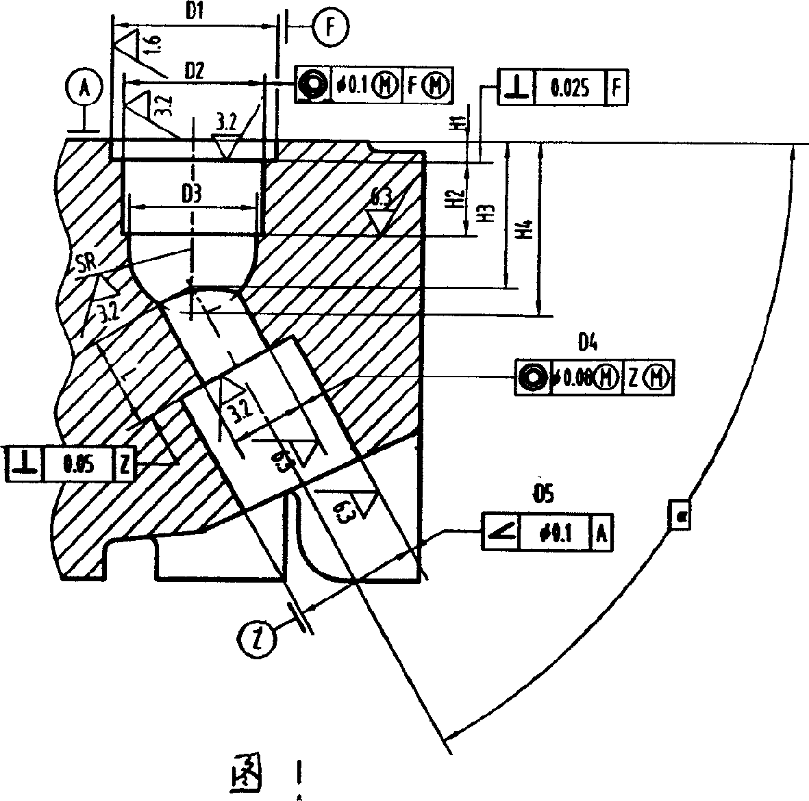 Novel process for processing vertex chamber hole on diesel engine cylinder cover