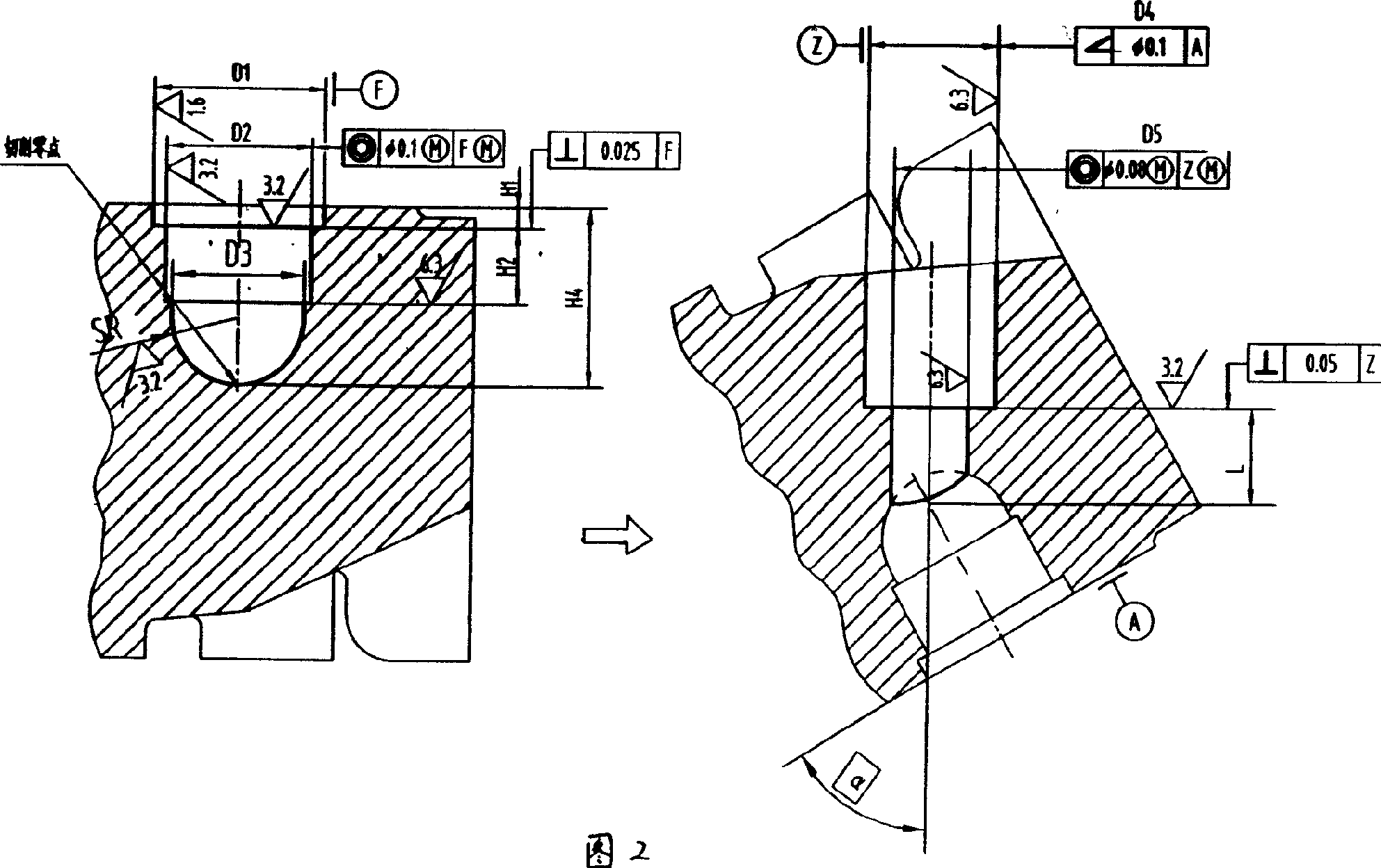 Novel process for processing vertex chamber hole on diesel engine cylinder cover