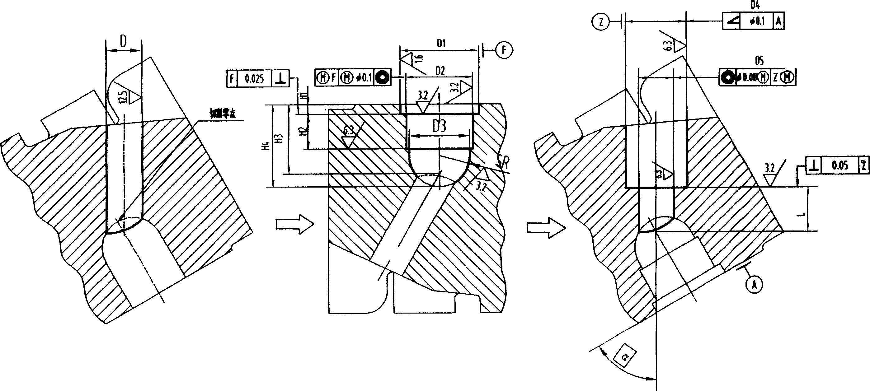 Novel process for processing vertex chamber hole on diesel engine cylinder cover