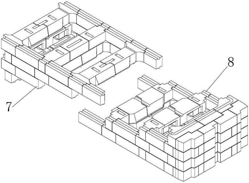 Coke oven refractory material matching board construction method