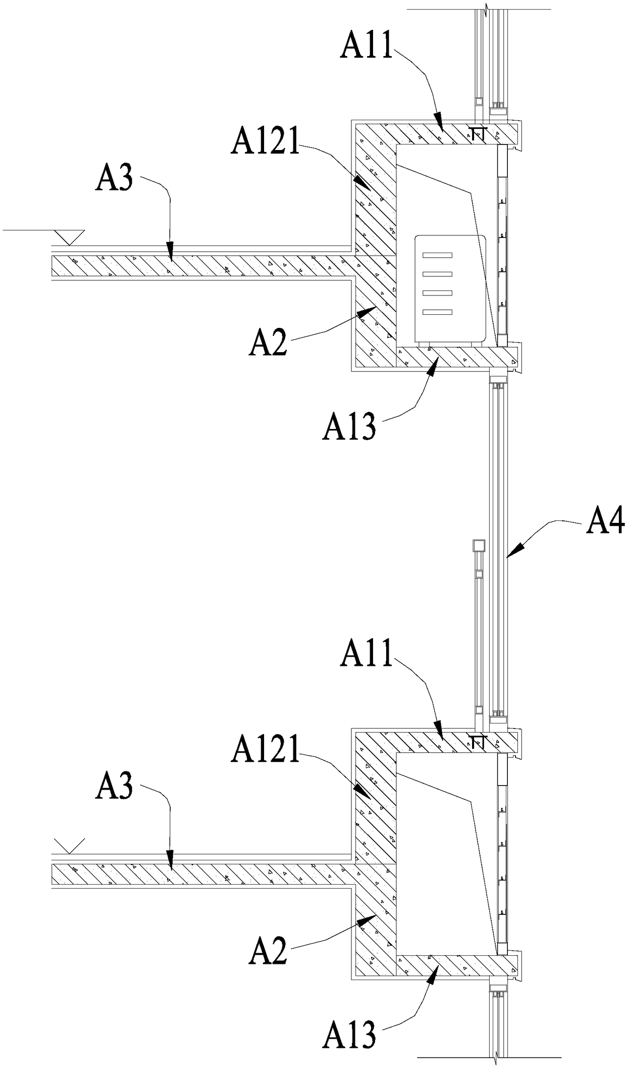 Prefabricated bay window component, assembly type bay window panel point construction and construction method thereof