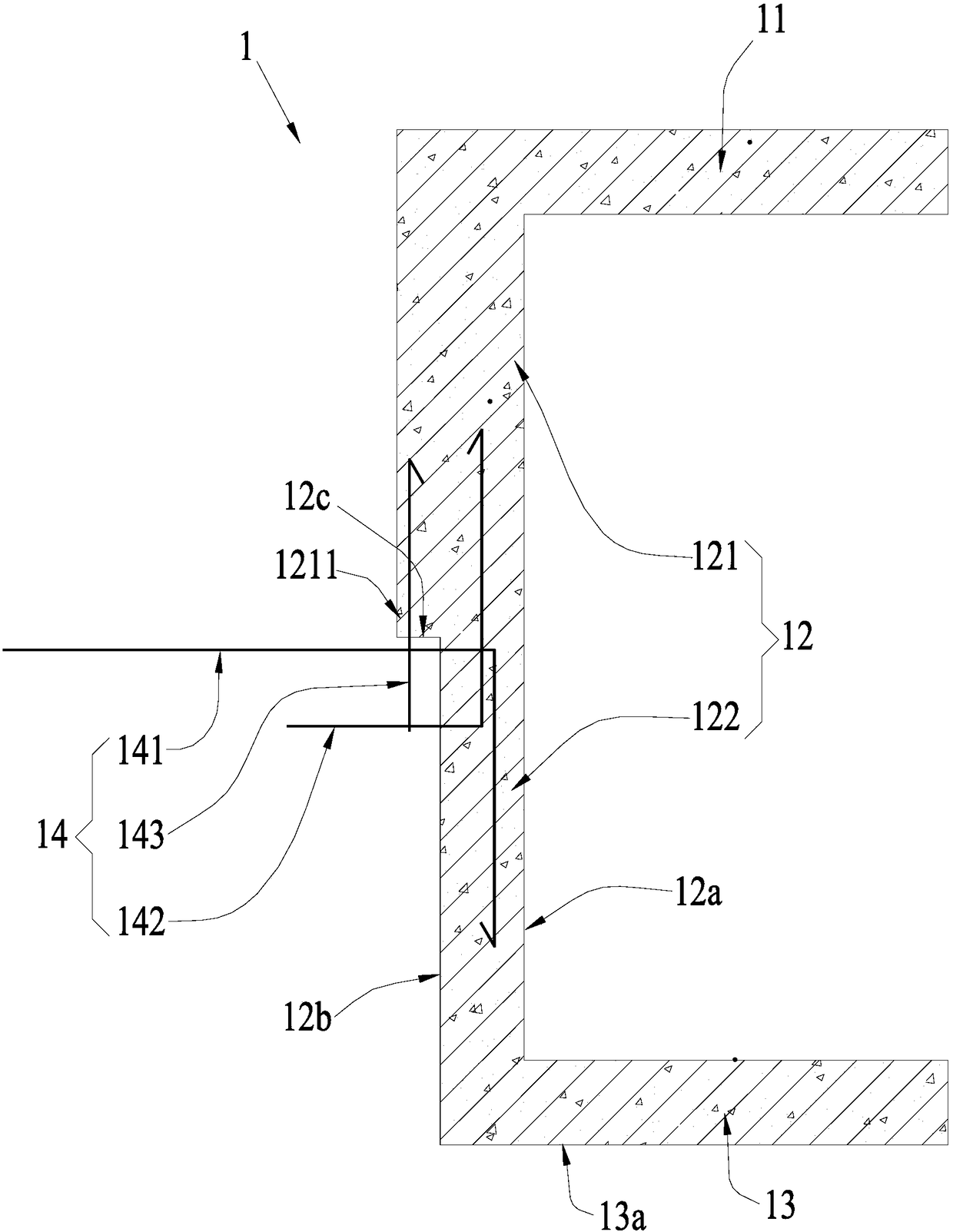 Prefabricated bay window component, assembly type bay window panel point construction and construction method thereof