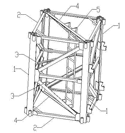 Standard knot with powder plastic surface for tower crane