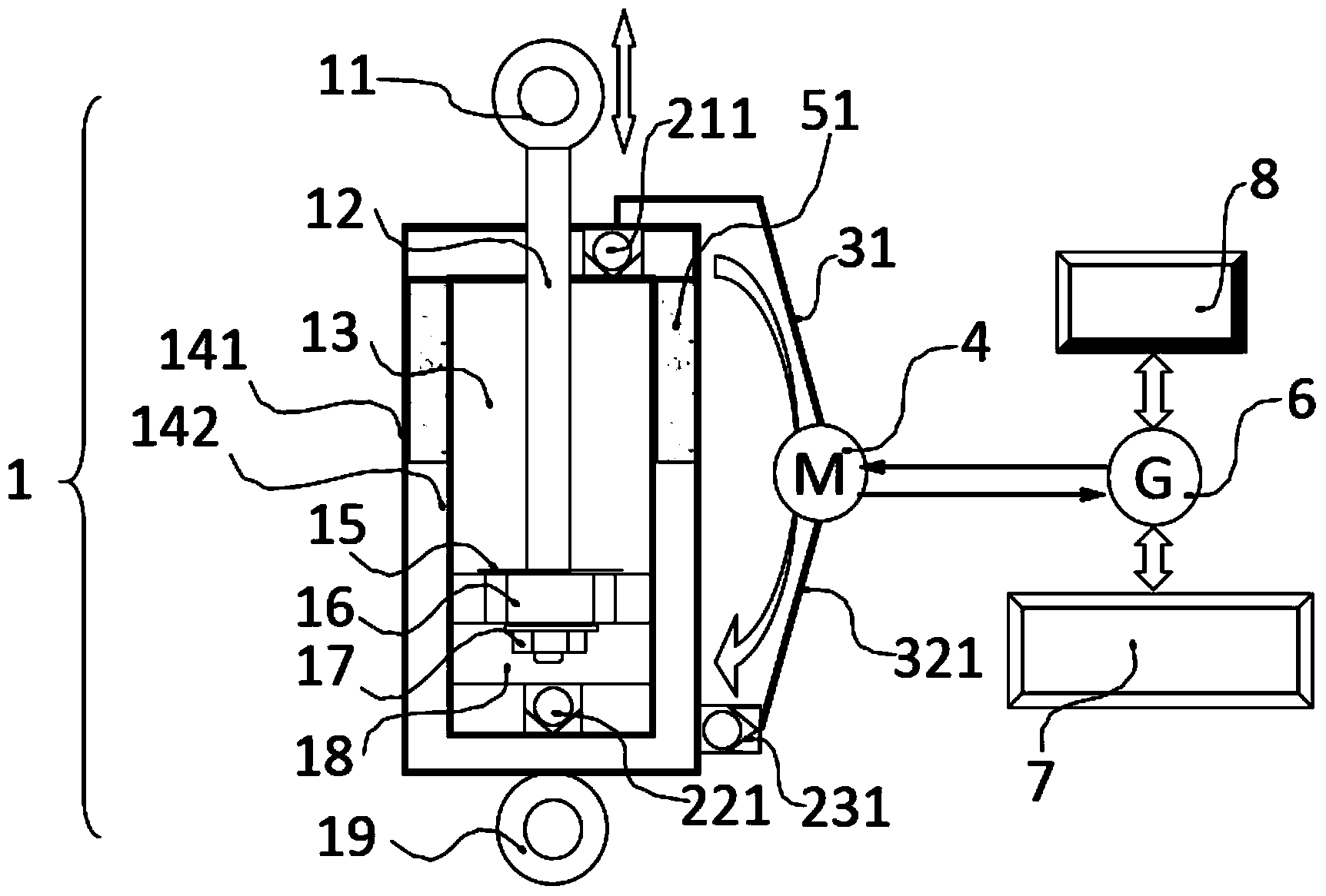 Active pump type energy-regenerative damping system