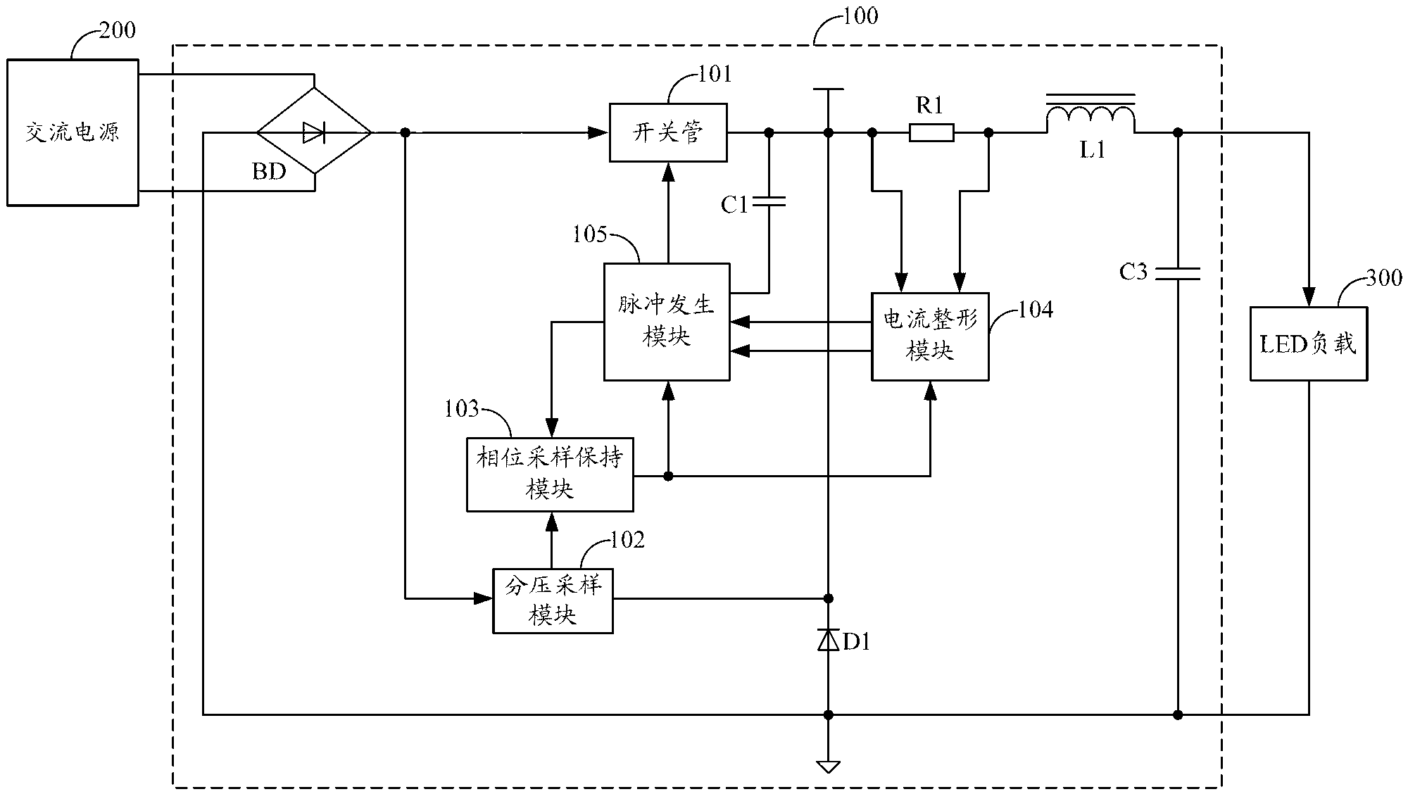 LED (Light Emitting Diode) control circuit and LED illumination device