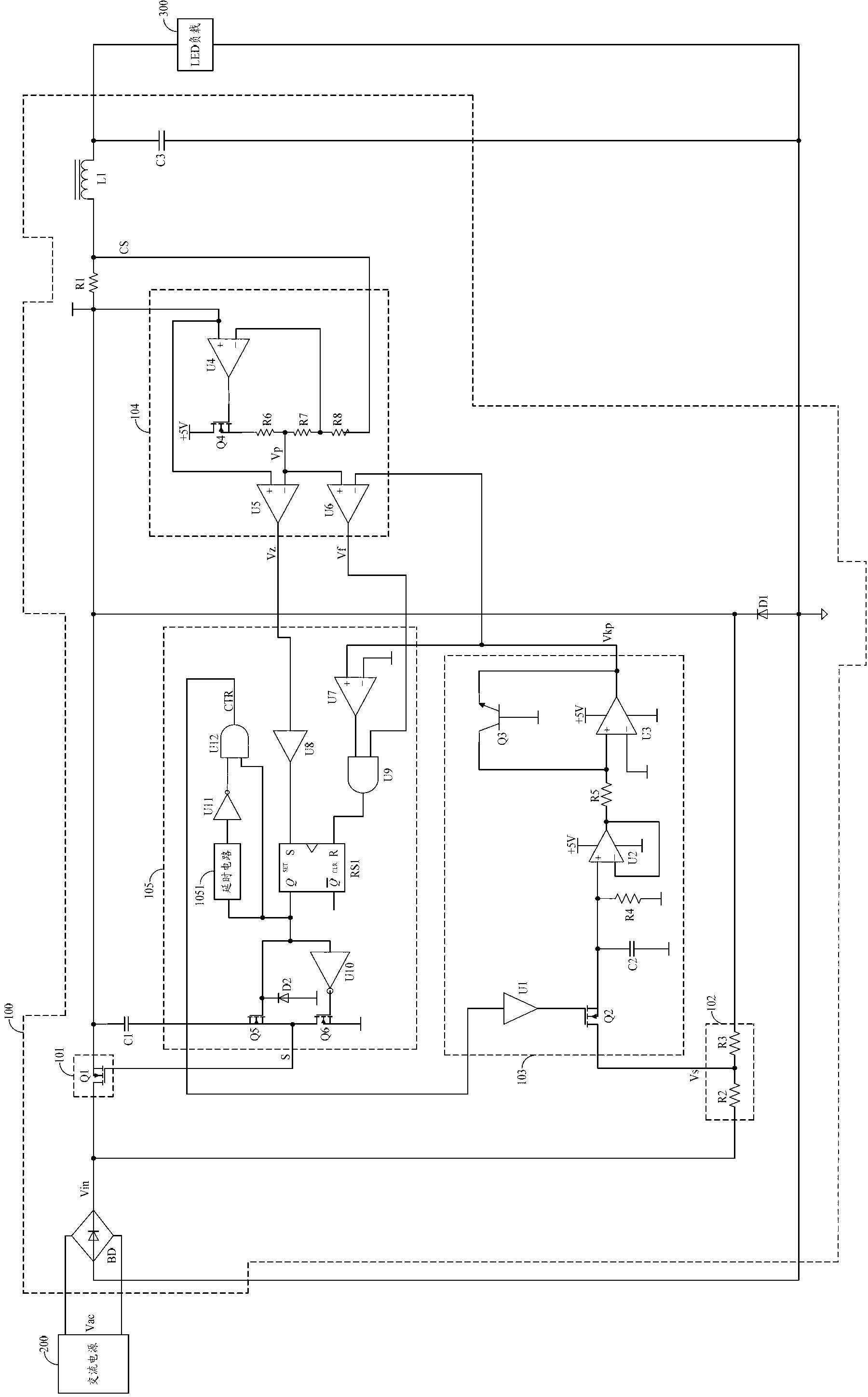 LED (Light Emitting Diode) control circuit and LED illumination device