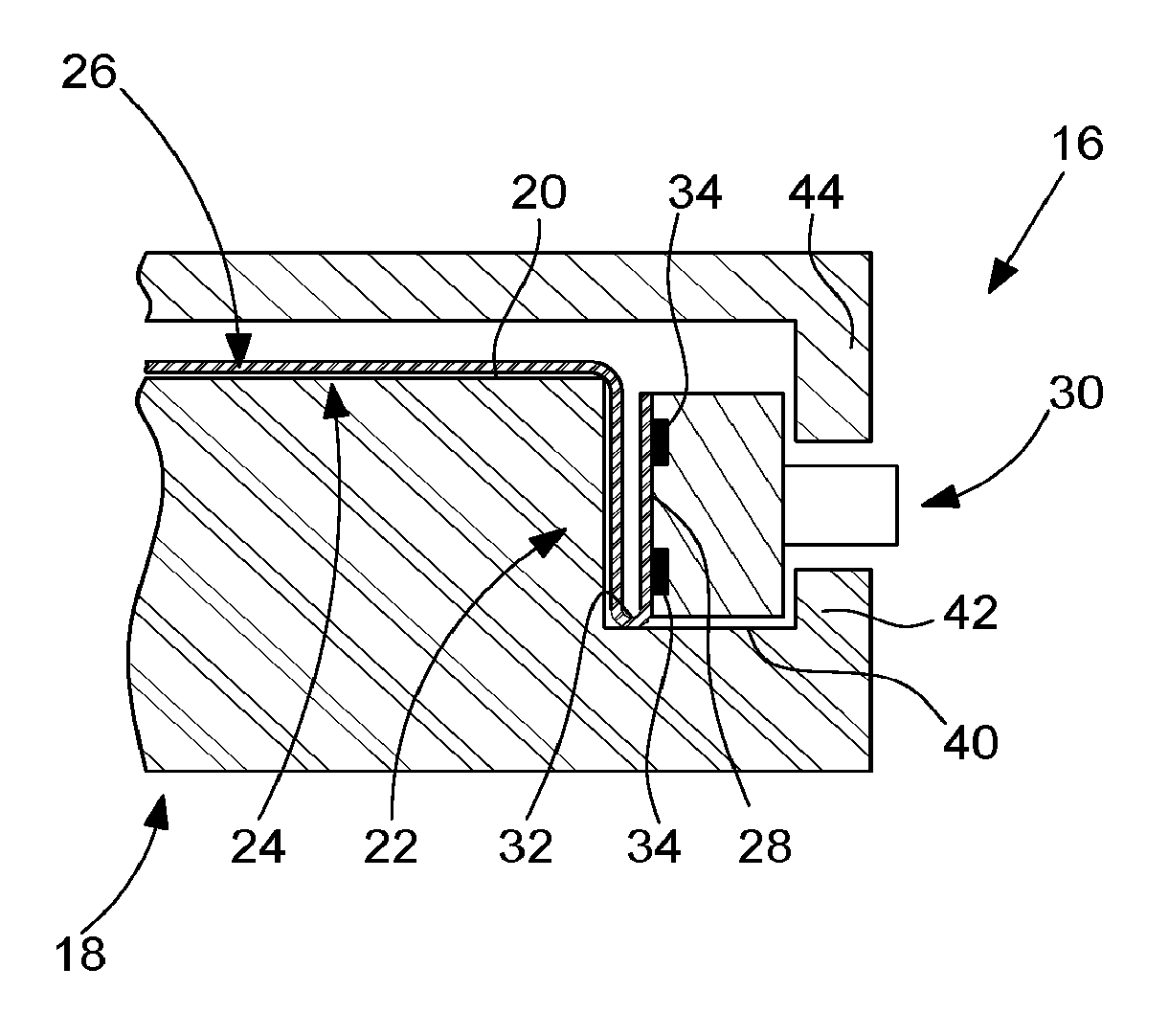 Push-button arrangement for an electronic or electromechanical wristwatch